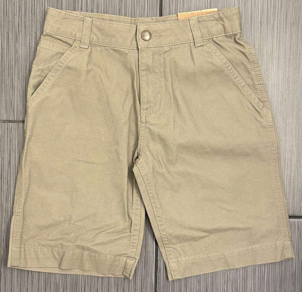 Carhartt Original Fit Khaki Shorts Boys Size 7 Adjustable Utility Pockets